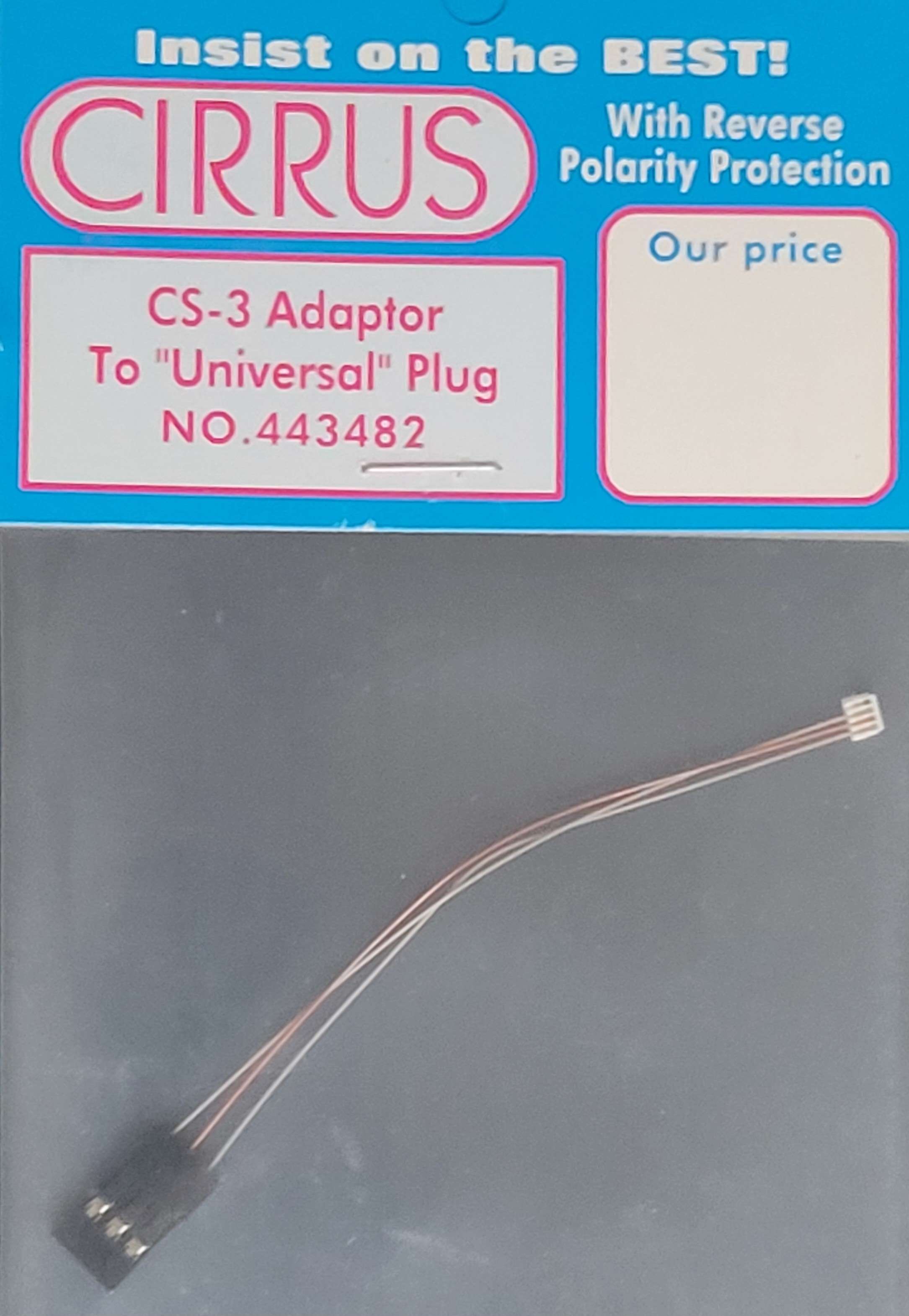 (image for) CIRRUS CS-3 ADAPTOR TO UNIVERSAL PLUG